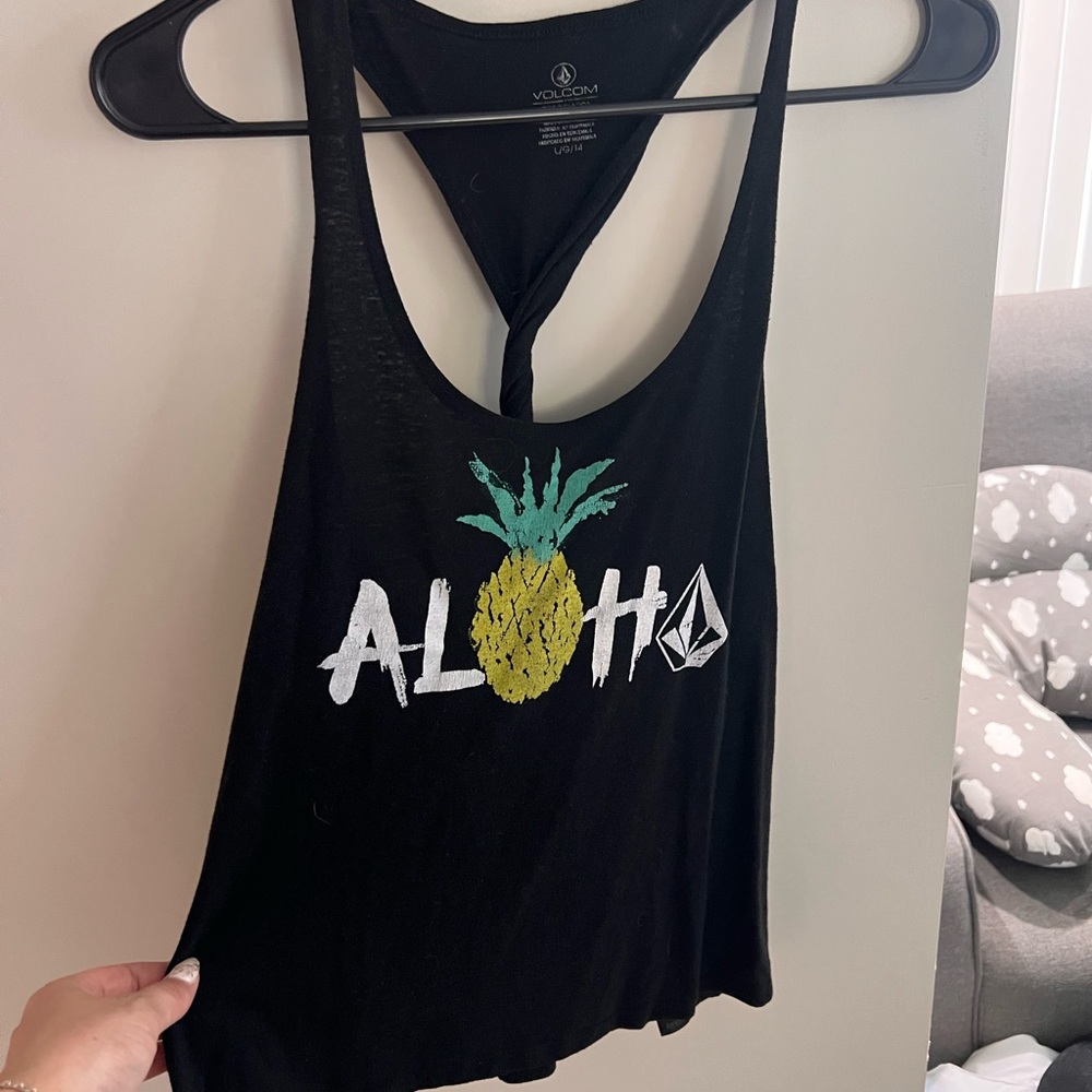 Volcom Black Sleeveless Cut Out Tank Top